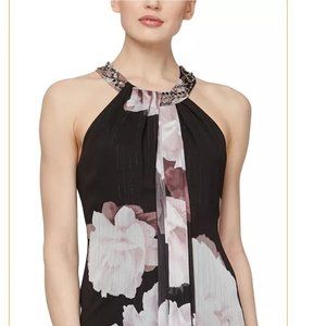 Sl Woman's Elegant Floral Gown